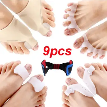 

9Pcs/Set Bunion Corrector Sleeves Pain Relief Hallux Valgus Toe Straighteners Splint Hallux Valgus Protector Guard Toe Separator