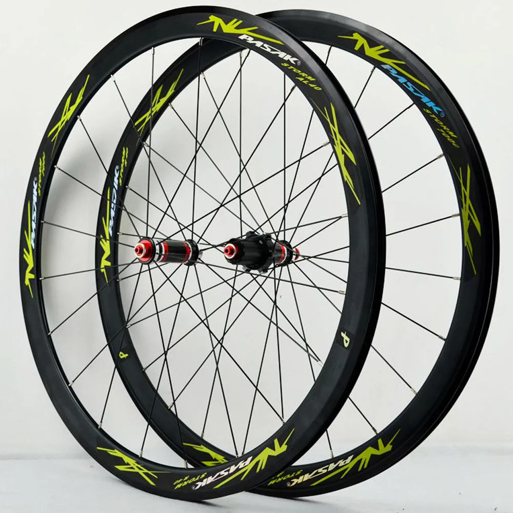 US $149.09 PASAK 700C Wheels Road Bike Wheelset Aluminium Alloy Double Layer Wheel Rim V C Brakes 30mm 40mm Rim 20H Hubs in Carbon Wrapped