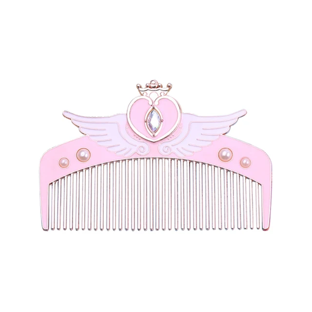 Anime Sailor Moon Hairdressing Comb Cosplay Props Cardcaptor Sakura Pink Woman Cartoon Metal Pettine Originality Gift with bag C