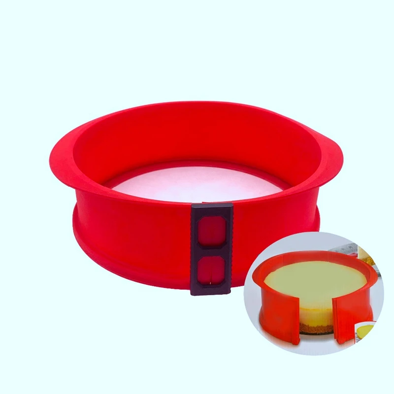 Silicone Springform Pan with Glass Base 3D Sugarcraft Fondant Cake Chocolate Muffin Mold Diy Baking Pastry Mould