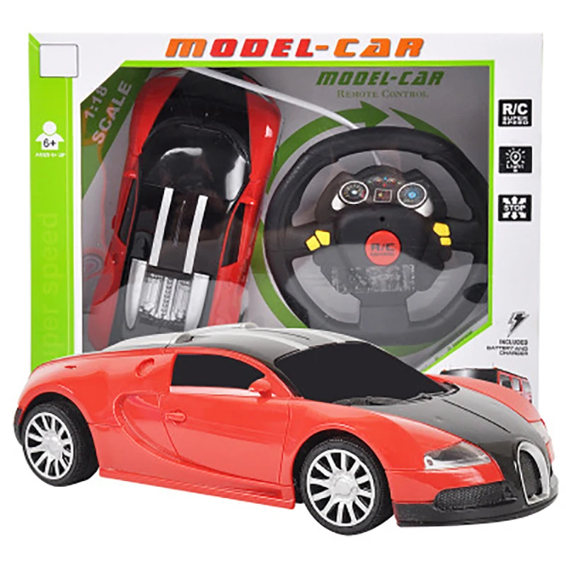 Bugatti red Детские электрические машинки с дистанционным управлением, игрушки с радиоуправлением, модель машинки, игрушки для автомобиля Hummer, 1:18, детские игрушки, рождественские подарки - Цвет: Bugatti red