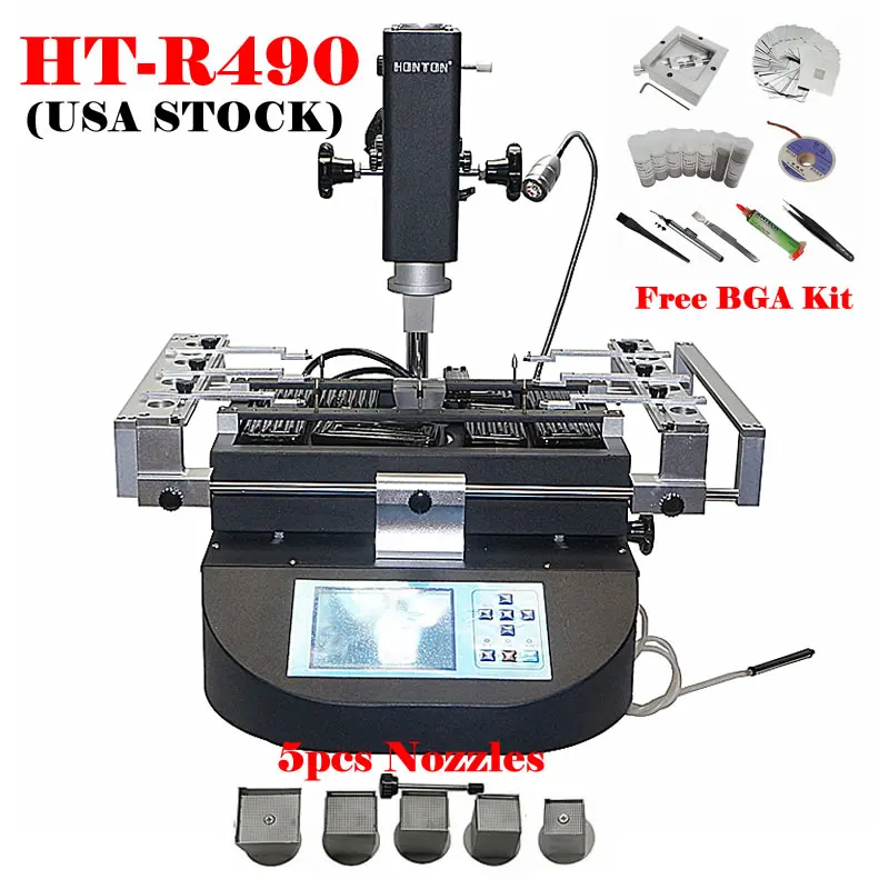 HT-R490 Hot Air Heating 3 Zones BGA Rework Soldering Station Lead Free Welding Machine for Laptop Mobile Phone Repairing Kit | Инструменты