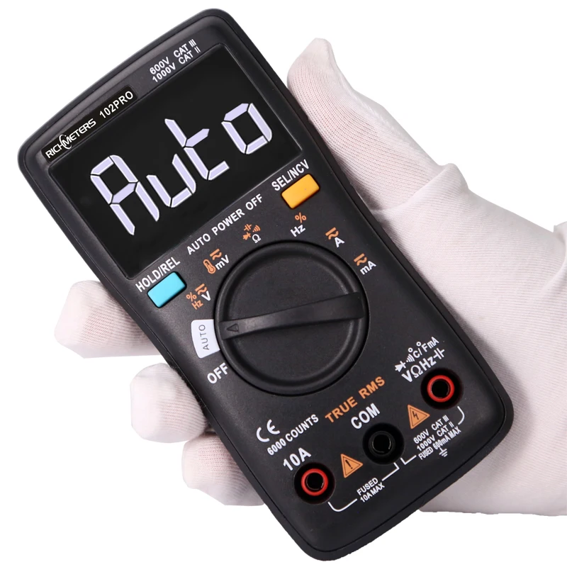 RM101 Digital Multimeter 6000 counts Backlight AC/DC Ammeter Voltmeter Ohm Portable Voltage meter RICHMETERS 098/100/109/111 6