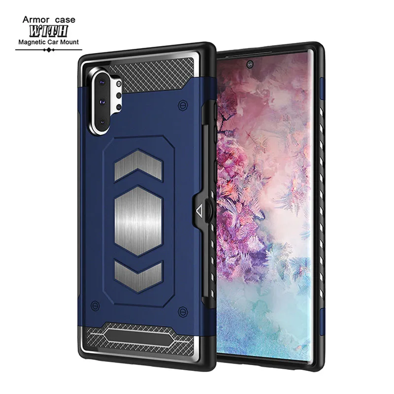 Автомобильный Магнитный чехол для SamSung Galaxy Note 10Pro 10 9 8, суперпротивоударный защитный чехол со слотом для карт