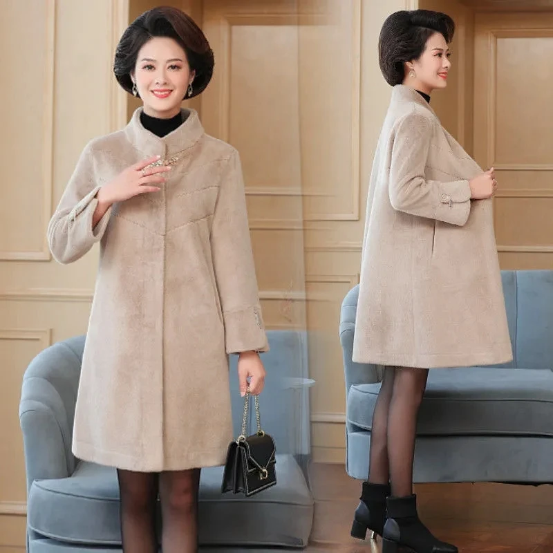 

2023 Autumn/Winter Jacket Coat New Mink Fur Coat Women Mid-Length Thick Mink Fur Coat Jacket Women Loose 5XL Fur Coat