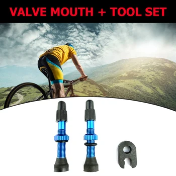 

1 Pair 48mm Alloy Stem Presta Valve Tool Tubeless Tire Automobile Exterior Repair Components for Road Mountain Bike
