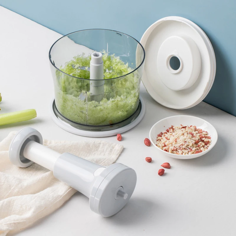 Robot Culinaire Manuel Multifonction Avec Couvercle Et Poignée, Presse à Ail Et Légumes, Adapté Pour Oignons