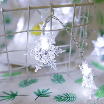 

Hexagonal LED Snowflake Light String Battery Powered Holiday Christmas Decor Diamond LED lighting Strings