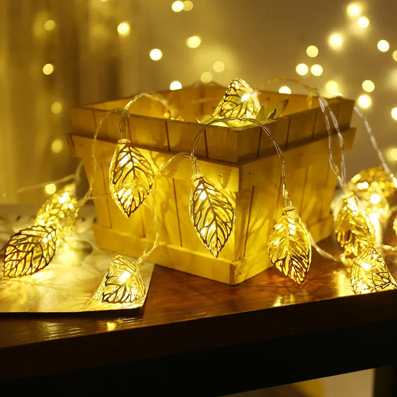 

Romantic Leaf String Lights Landscape Lamp Party Decoration Wedding Neon Lantern 1.5M Battery Powered 10 Leds Valentine'S Day