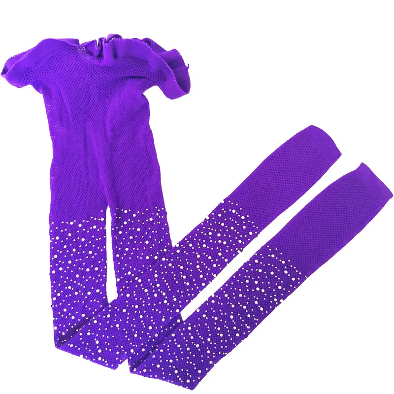 Pudcoco/милые колготки в сеточку для маленьких девочек; Детские эластичные колготки с эластичной резинкой на талии; однотонные колготки - Цвет: Фиолетовый
