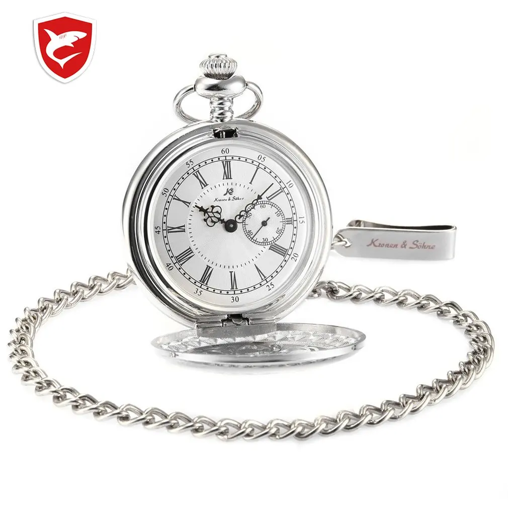 

KS Antique Bronze Hollow Craft Case Roman Numerals Japan Movement Quartz Analog Male Pendant Clock Men Pocket Watch Gift /KSP049