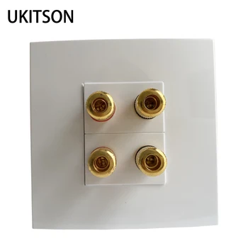 

Banana Binding Post Two-Port Inset Wall Plate For Home Speaker Left Right Channels Hifi Speaker Connectors Faceplate