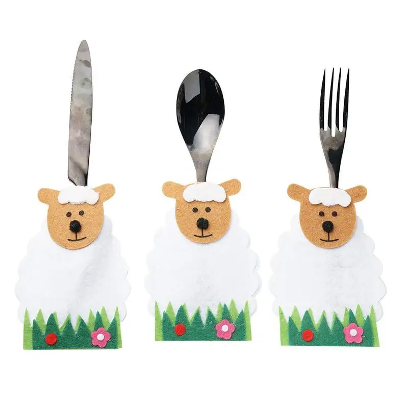 

Easter Lamb Cutlery Bag / Lamb Cutlery Set / 4 Pieces For A Set Party Decoration Halloween Ramadan Decoration Wedding