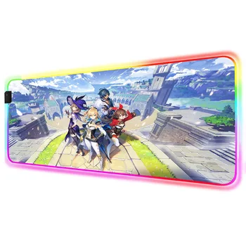 

Large Mouse Pad Genshin Impact Computer Notebook Keyboard RGB with Backlight USB Gaming Accessories Anime Desk Gaming Mousepad