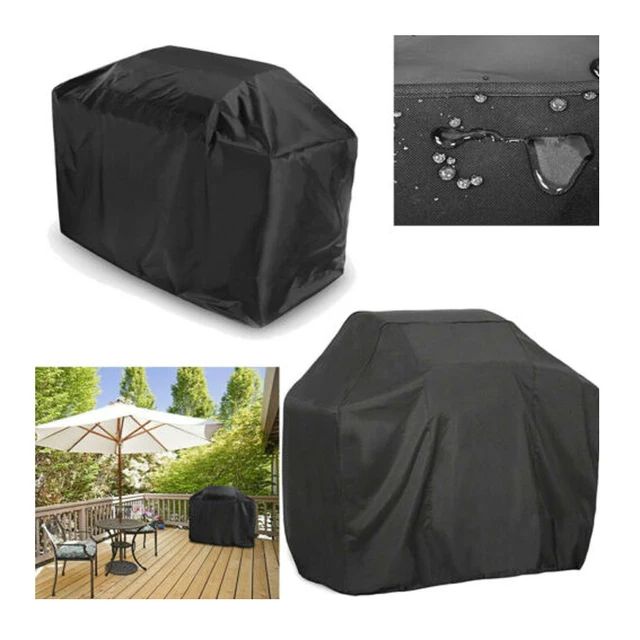 Fekete Vízálló Bbq Cover Outdoor Rain Grill Barbacoa Porvédő Gázszén Elektromos Barbe Kerti Bútorok - Image 3