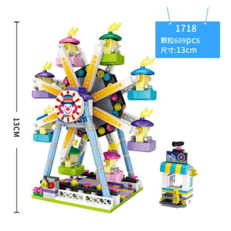 H5db8908981994bd9914f0554459d477eR Mini klocki LOZ przyjaciele Park rozrywki diabelski młyn karuzela statek piracki statek piracki klocki DIY cegły zabawki dla dziewczynek