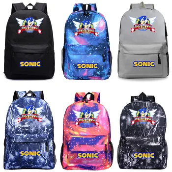 

High Quality Sonic the Hedgehog Backpack Boys Girls Rucksack Fashion Backpack Travel Bags School Children Classic Bagpack