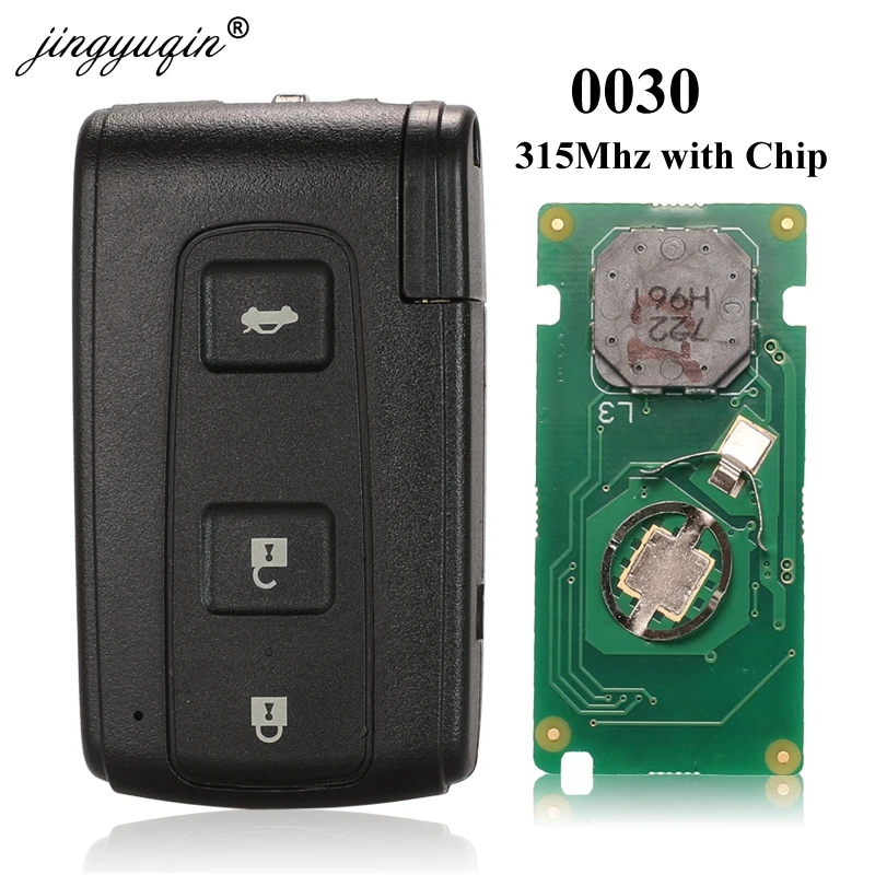 

jingyuqin 0030 Board Number 3 Button Remote Car Key 315MHz For Toyota Crown 2006-2010 with Chip TOY48 Uncut Blade