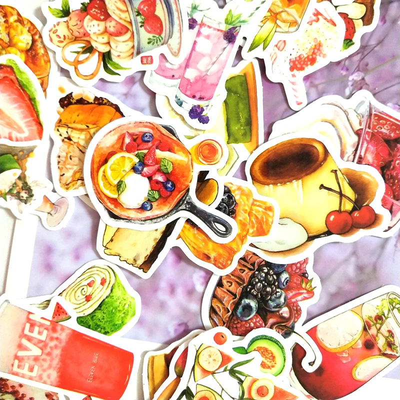 33 шт. наклейки для напитков, фаст-фуда, вкусные десерты, барбекю, диета, креативные Мультяшные наклейки, игрушки для DIY, холодильник, багаж, автомобильный ноутбук