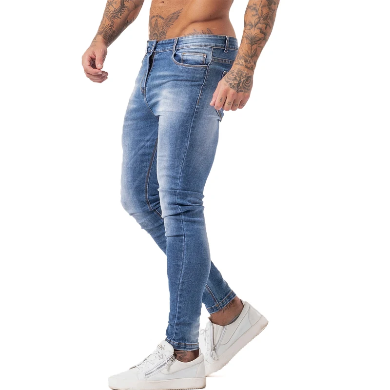 GINGTTO Mens Skinny Jeans Slim Fit Ripped Jeans Big and Tall Stretch Blue Jeans for Men Distressed Elastic Waist Mens Jeanszm131