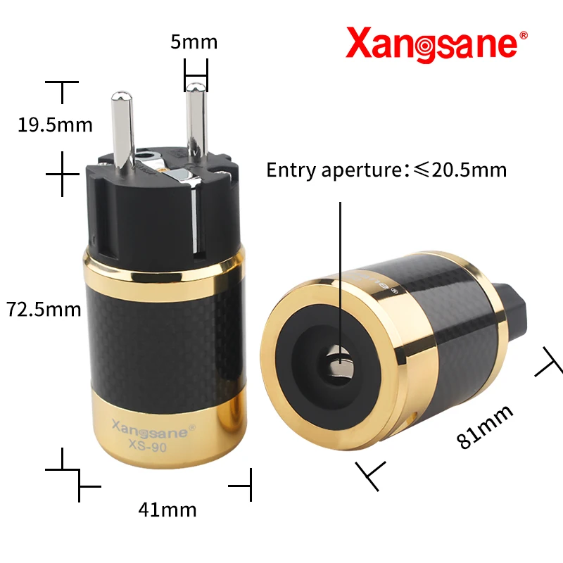 Conjunto de Fibra de Carbono Cabo de Alimentação Amplificador de Potência Xangsane Febre Alta Fidelidade Vermelho Cobre Ródio-platinum ue Plug Interface Diy um - Image 2