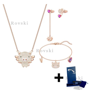 

High Quality Original SWA LITTLE PIG 5457015 5462757 Necklace Earrings Bracelet Original Logo Box Set Woman Jewelry Gift