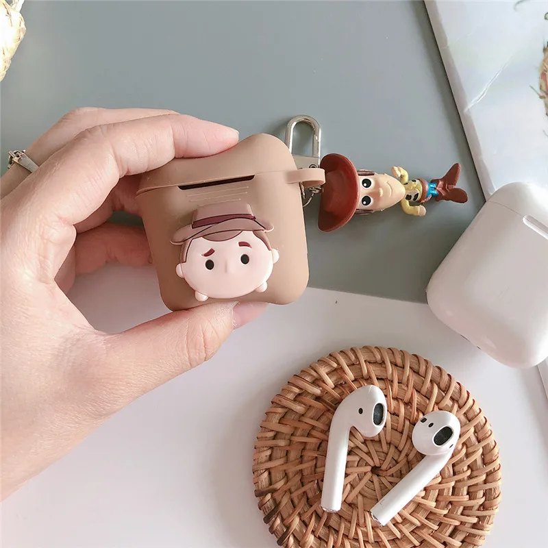 История игрушек мультфильма Woody Buzz Lightyear силиконовый наушник чехол для Apple airpods 1/2 Беспроводная bluetooth гарнитура крышка