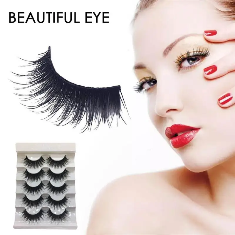 

5Pairs 3D Mink Hair False Eyelashes Natural/Thick Long Eye Lashes Extension Fake Eyelashes Makeup Beauty Eyelash Extension Tools