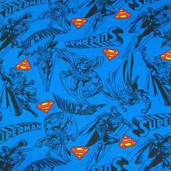 

140cm Width Nordic Style Superman Printed Polyester Fabric For Boy's Clothes Bedding Set Hometextile Curtain Cushion Cover DIY