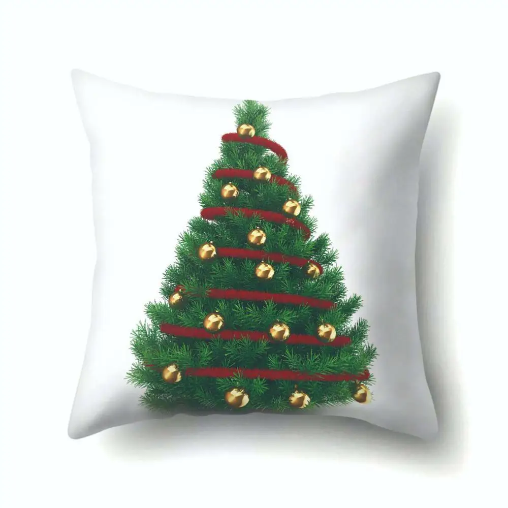 Наволочка для подушки с рождественской елкой снежинками 45*45 см, декоративные подушки, новогодний диван-кровать, домашний декор, наволочка из полиэстера 40543 - Цвет: 2BZ-40543-410