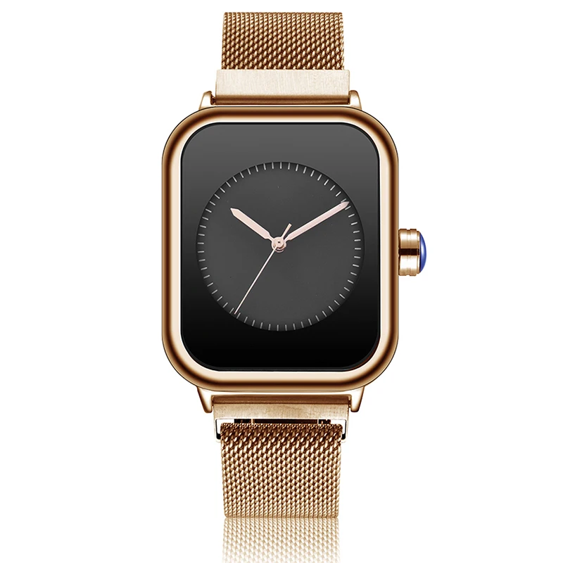Роскошные Брендовые Часы для женщин, черные, розовые, золотые, с магнитным миланским браслетом, женские часы высокого качества, модные часы, Reloj Mujer - Color: Rose Gold