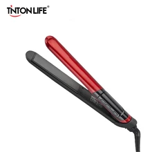 Утюжок для выпрямления волос, светодиодный титановые пластины, инструменты для укладки, профессиональный выпрямитель для волос