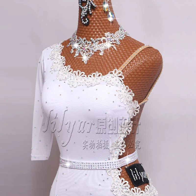 Dance Dress Latin Skirt Sparkly Rhinestone Customize Children Tassel