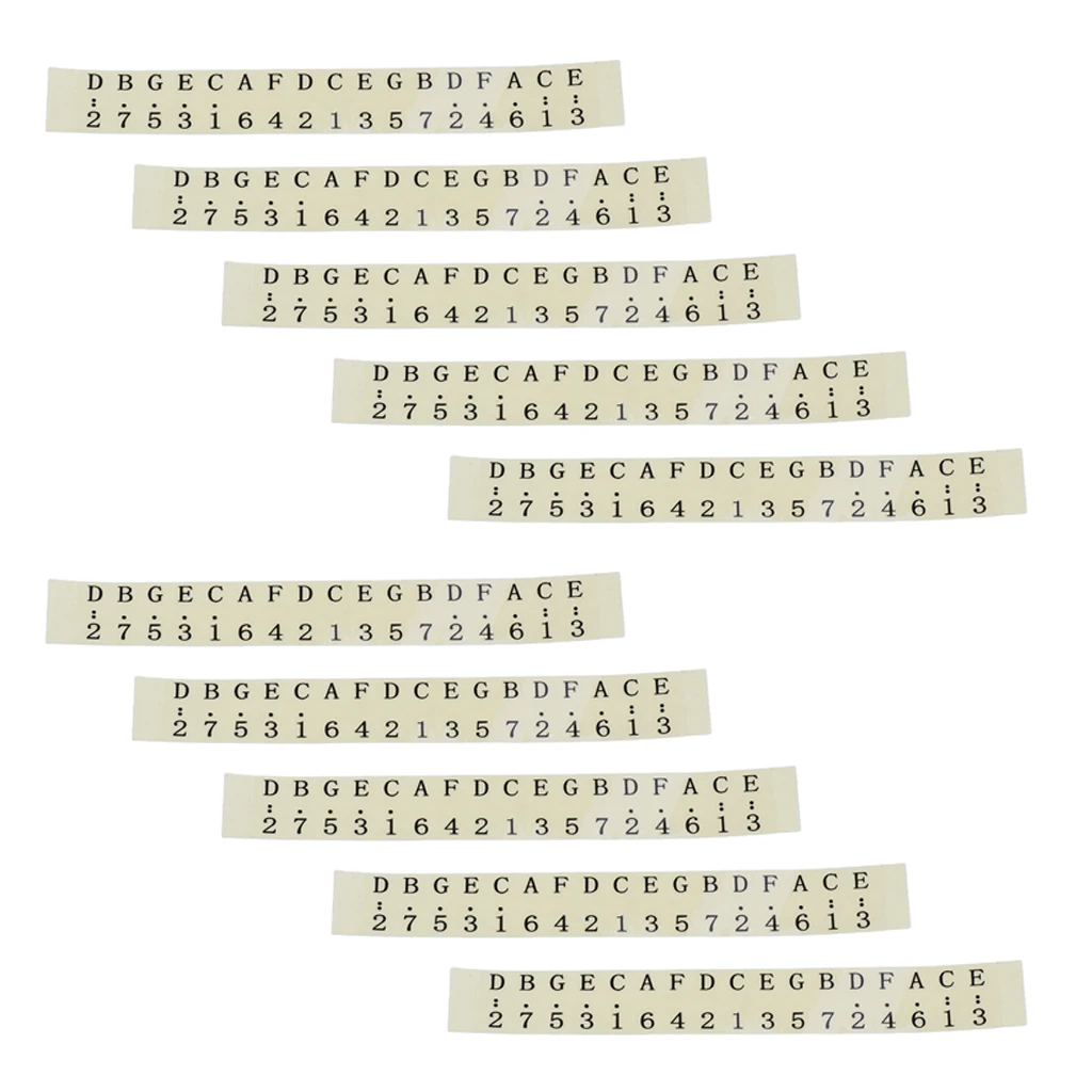 10 Pieces Kalimba Thumb Piano Note Sticker for Beginner Musical Performance 10 Pieces Kalimba Thumb Piano Note Sticker for Beginner Musical Performance