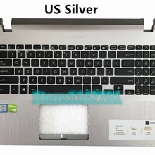 Чехол для ноутбука с американской клавиатурой для Asus Vivobook 15X507 Y5000 Y5000U Y5000UB серебристо-серый US RU 13N1-3XA0911