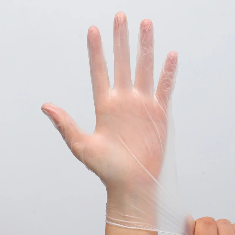 

PVC Disposable Examination Gloves Powder-Free Health Transparent Food Grade Fingerprint Touch Screen Work Protective Isolation