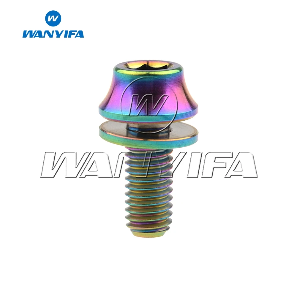 Титановый "Wanyifa" Болт M5x12mm держатель для бутылки велосипедный винт с шайбой для велосипеда аксессуары 5 цветов - Цвет: Rainbow