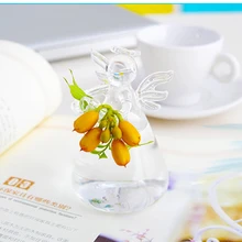 Прозрачная стеклянная ваза для декора дома и сада, подвесной прозрачный гидропонный контейнер ангела