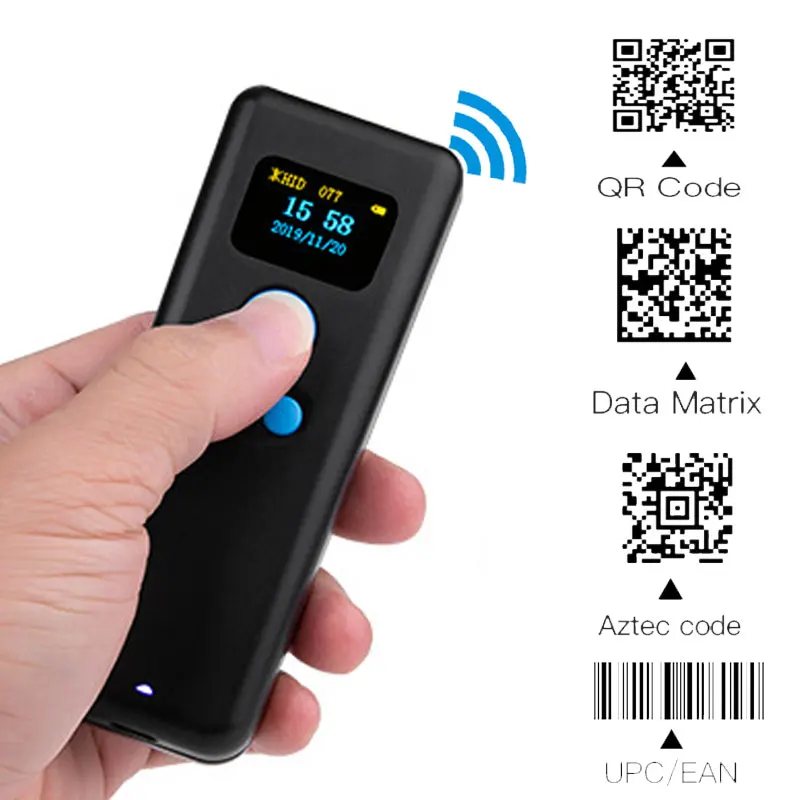 Holyhah M8D Bluetooth Wireless 2D Barcode Scanner Pocket QR Bar code Reader PDF417 for Tobacco Garment mobile payment Industry | Компьютеры