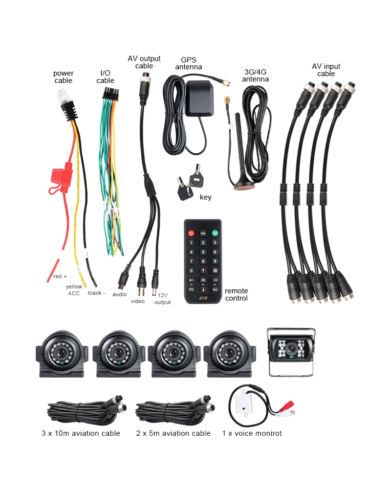 Открытый + Крытый 5 шт. HD Авто Камера с 8CH 3G GPS HDD жесткий диск Автомобильный видеорегистратор видеонаблюдения безопасности продукта контроля