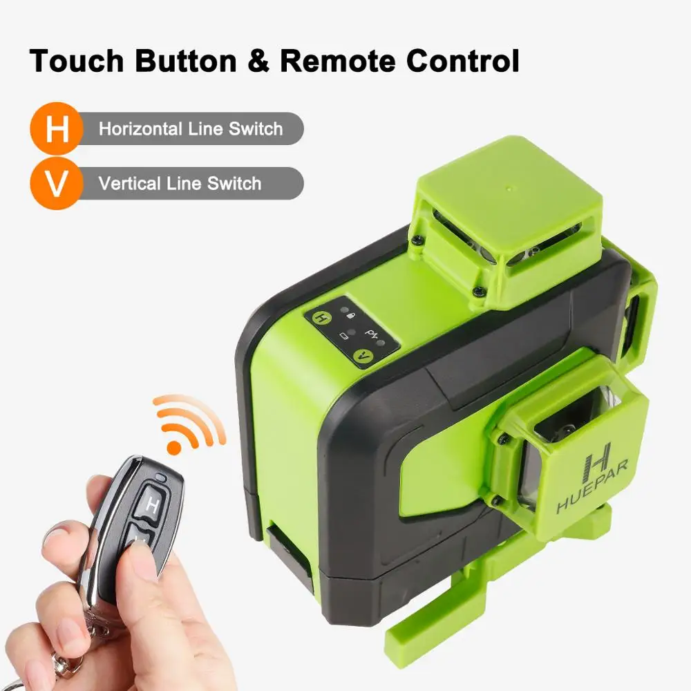 US $163.59 Huepar 16 Lines 4D Cross Line Laser Level Green Beam Line With LiIon Battery For Tiles Floor Multifunction Remote Control