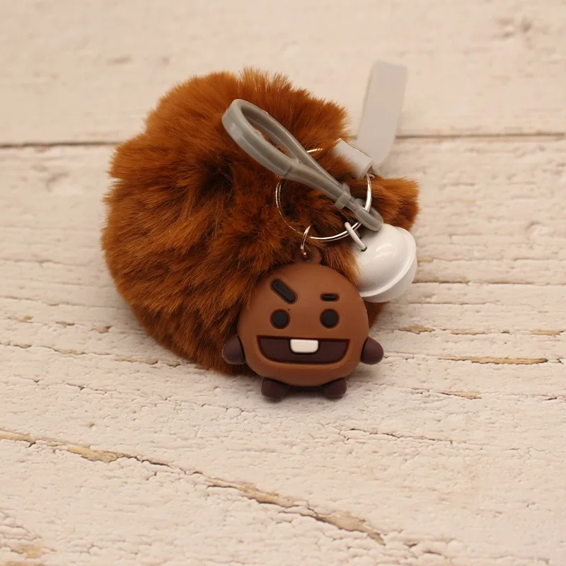 Bangtan мальчики "SHOOKY" "TATA" и т. Д. Персонализированные милый мультфильм помпон брелок сумки цепь для женщин мужчин ювелирные изделия Bangtan аксессуары
