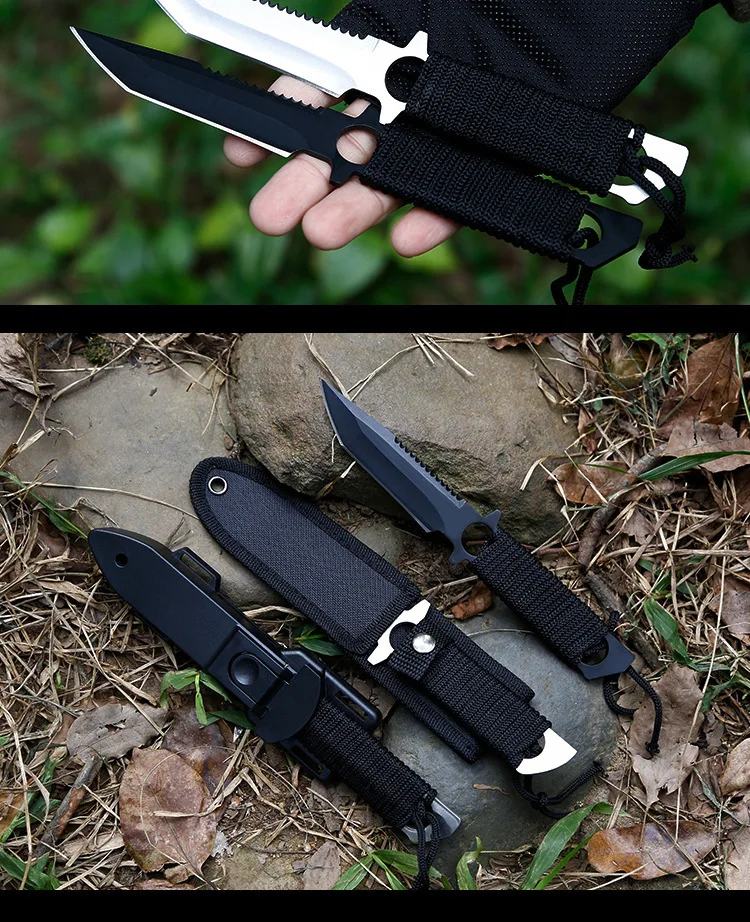 Hunting knife fixed bladeTactical Paratroopers Knife Hunt Stainless Steel Diving Outdoor Survival Camping Pocket Knives machet