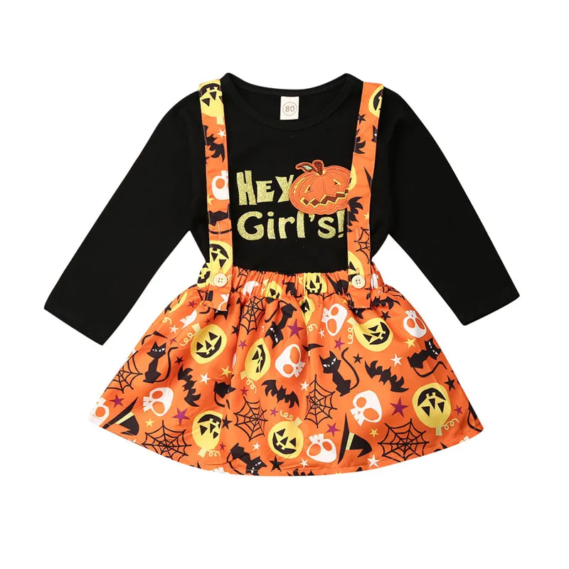 

0-5T Halloween Infant Baby Kids Girl Clothes set Long Sleeve Top and Skirt Dress set Elegant cute Princess Party Outfits