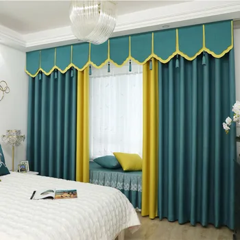 

Nordic Style Blackout Curtains for Living Room Gray Room Decor Thermal Insulated Solid Drapes Splice Bedroom Blackout Curtain