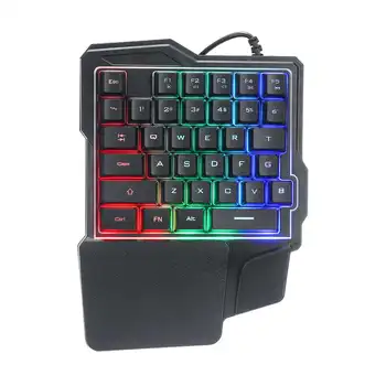 

Mini Wired Gaming Keypad with LED Backlight 35 Key One-handed Keyboard for Laptop Computer for Game Keyboard