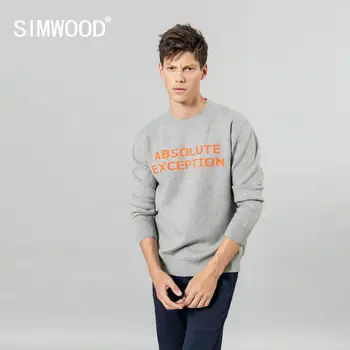 

SIMWOOD 2019 Autumn winter new letter print sweater men fashion pullover Anti-pilling warm sweater high quality clothes SI980595