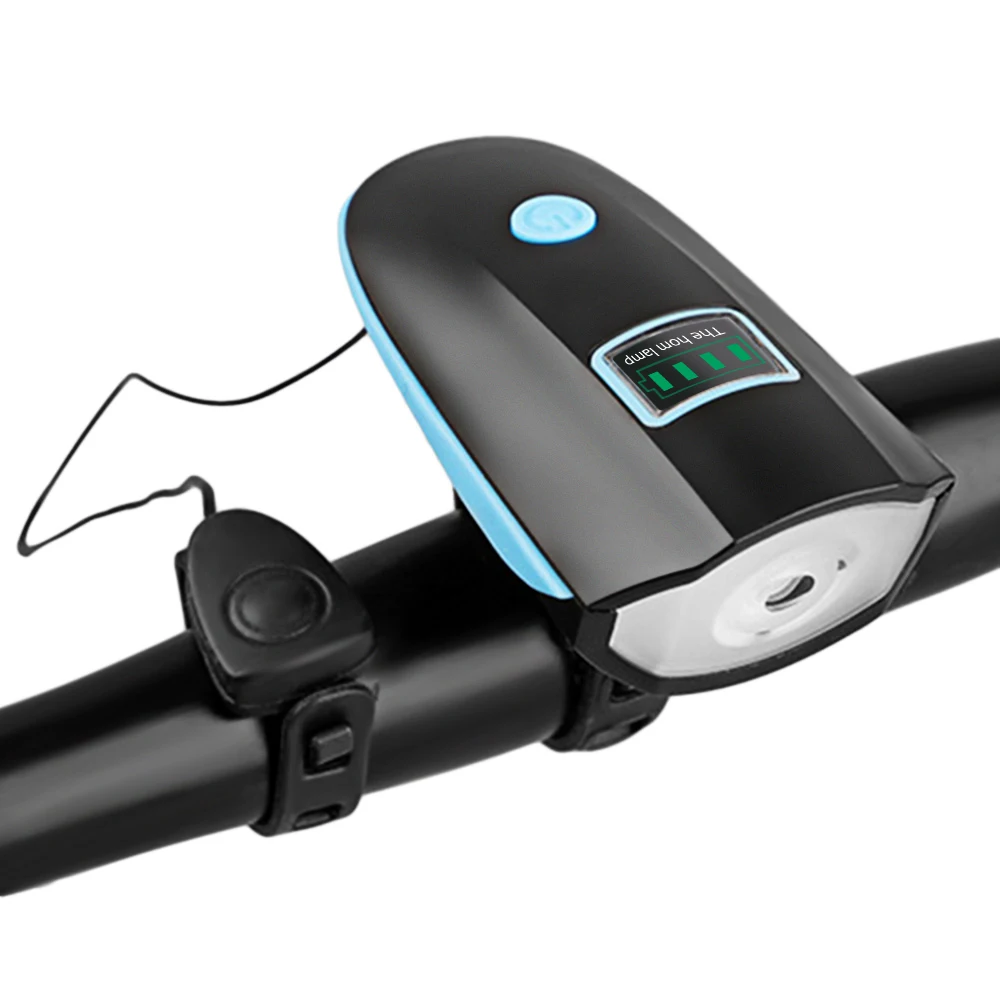 Велосипедный Гудок Рог фонарик водонепроницаемый usb зарядка 3 режима велосипедный Звонок фара Рог Свет для наружного велоспорта