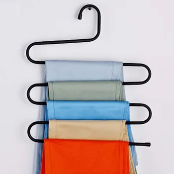 

1 Pc Stainless steel Iron Based Alloy Clothes Hangers Non-Slip S-shaped Pants Clip Hanger Wardrobe Storage ,36 x 36cm