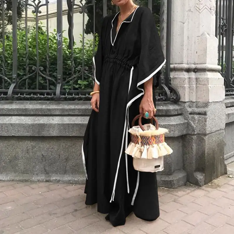 VONDA, женское платье, Ретро стиль, половина рукава, свободное, Vestidos, весна-лето, вечерние платья, женское пляжное платье, сарафан размера плюс